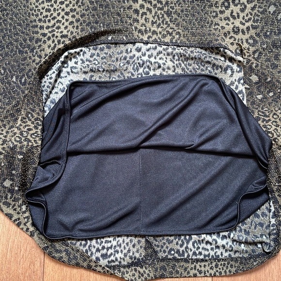 Alexia Admor Dress Sleeveless Bodycon Midi Leopard Animal Print Gold Green Large - Picture 9 of 12